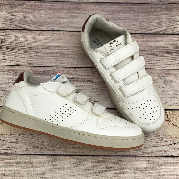 boys white velcro sneakers